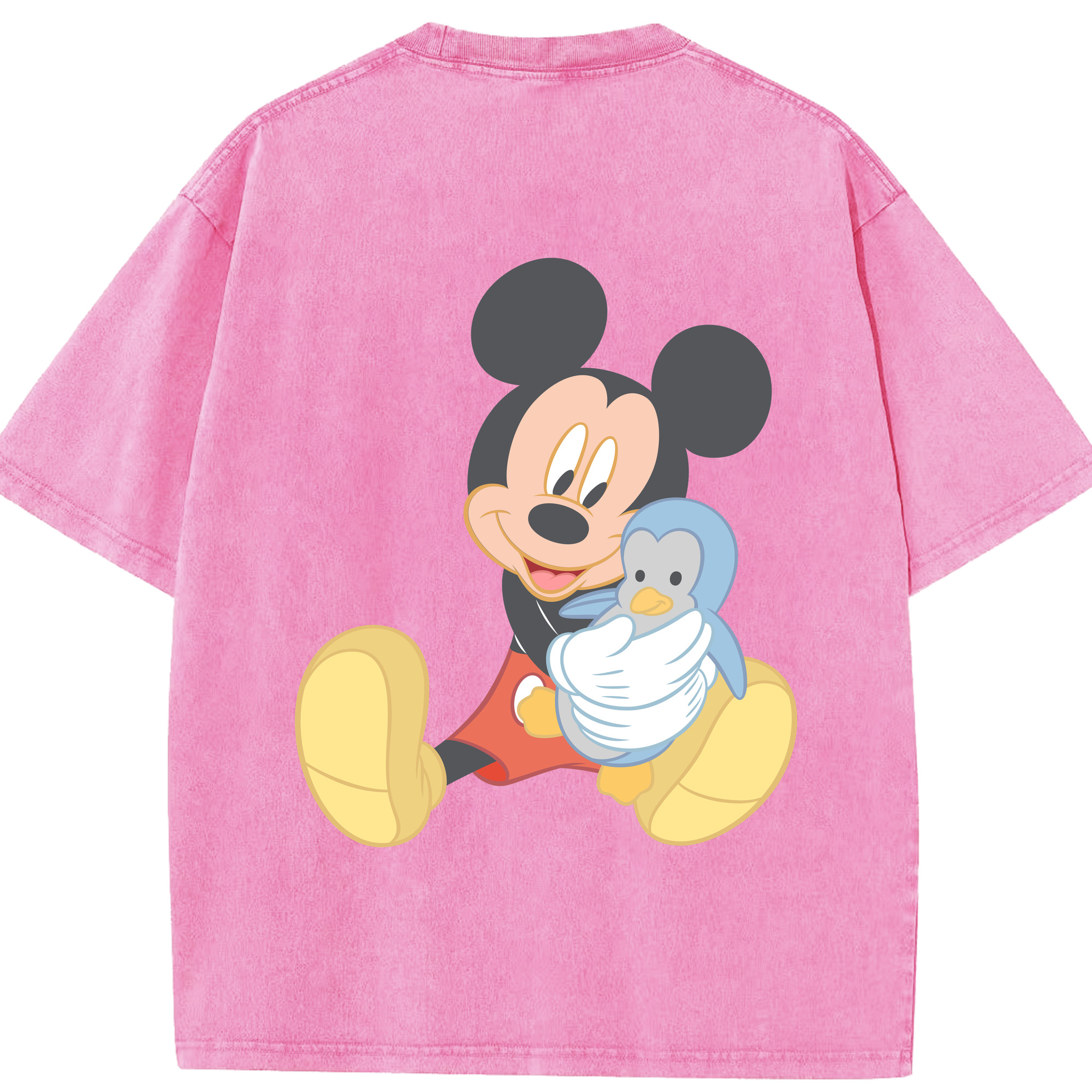 （画像用） ミッキーマウス Mickey Mouse 綿100% ヴィンテージ風 半袖Tシャツ（背面プリント）